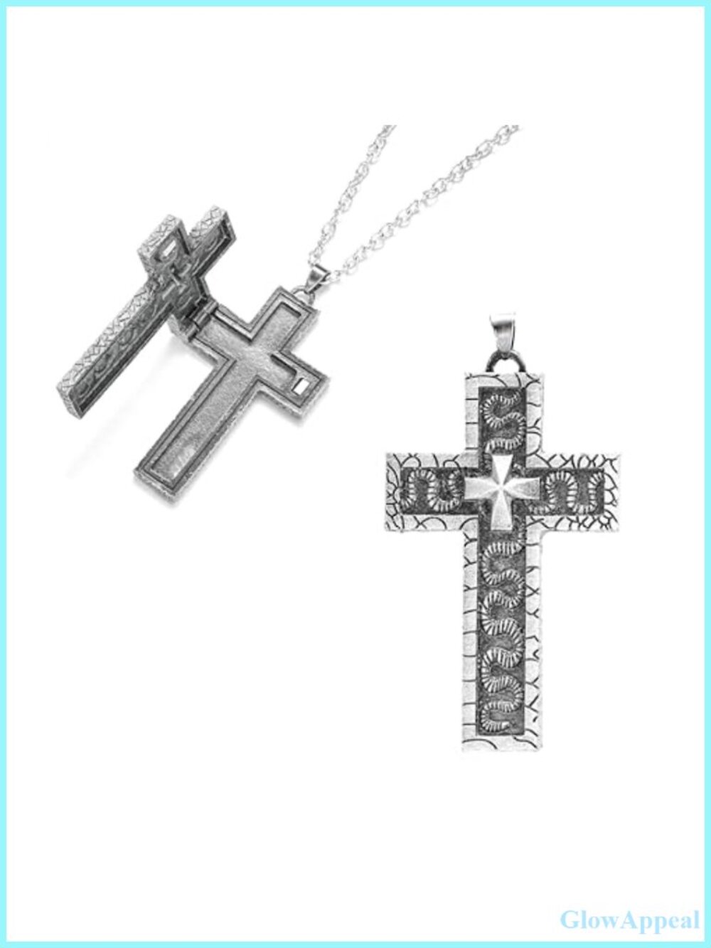 Stainless Steel Cross Necklace 3D Printed Pendant Unisex Handmade Jewelry